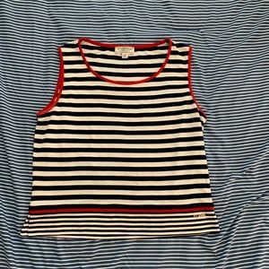 St John red white and blue striped tank top